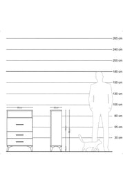 Arges Komodin Tek Raflı 3 Çekmeceli 60x30x96 Aytaşı-Çam