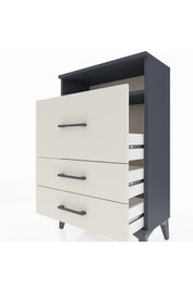 Arges Komodin Tek Raflı 3 Çekmeceli 60x30x96 Antrasit-Aytaşı