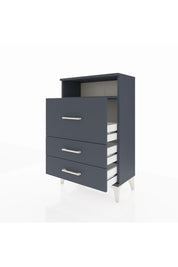 Arges Komodin Tek Raflı 3 Çekmeceli 60x30x96 Antrasit-Antrasit