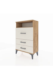 Arges Komodin Tek Raflı 3 Çekmeceli 60x30x96 Çam-Aytaşı