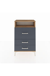 Arges Komodin Tek Raflı 3 Çekmeceli 60x30x96 Çam-Antrasit