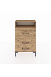 Arges Komodin Tek Raflı 3 Çekmeceli 60x30x96 Çam-Çam