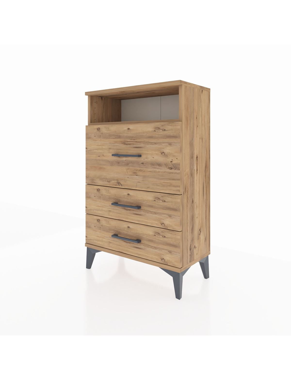 Arges Komodin Tek Raflı 3 Çekmeceli 60x30x96 - S14M016V9A