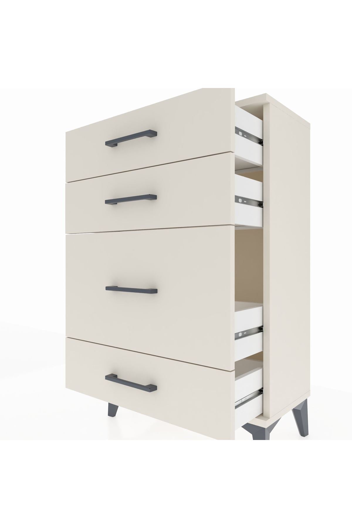 Arges Komodin 4 Çekmeceli 60x30x96 Aytaşı-Aytaşı