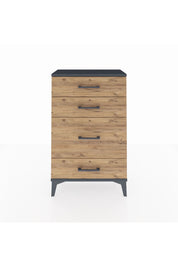 Arges Komodin 4 Çekmeceli 60x30x96 Antrasit-Çam