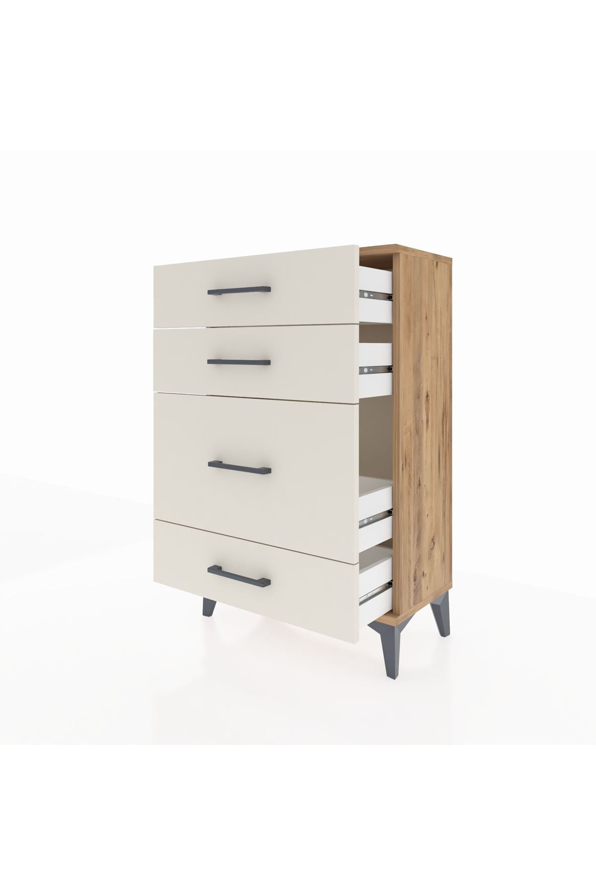 Arges Komodin 4 Çekmeceli 60x30x96 Çam-Aytaşı