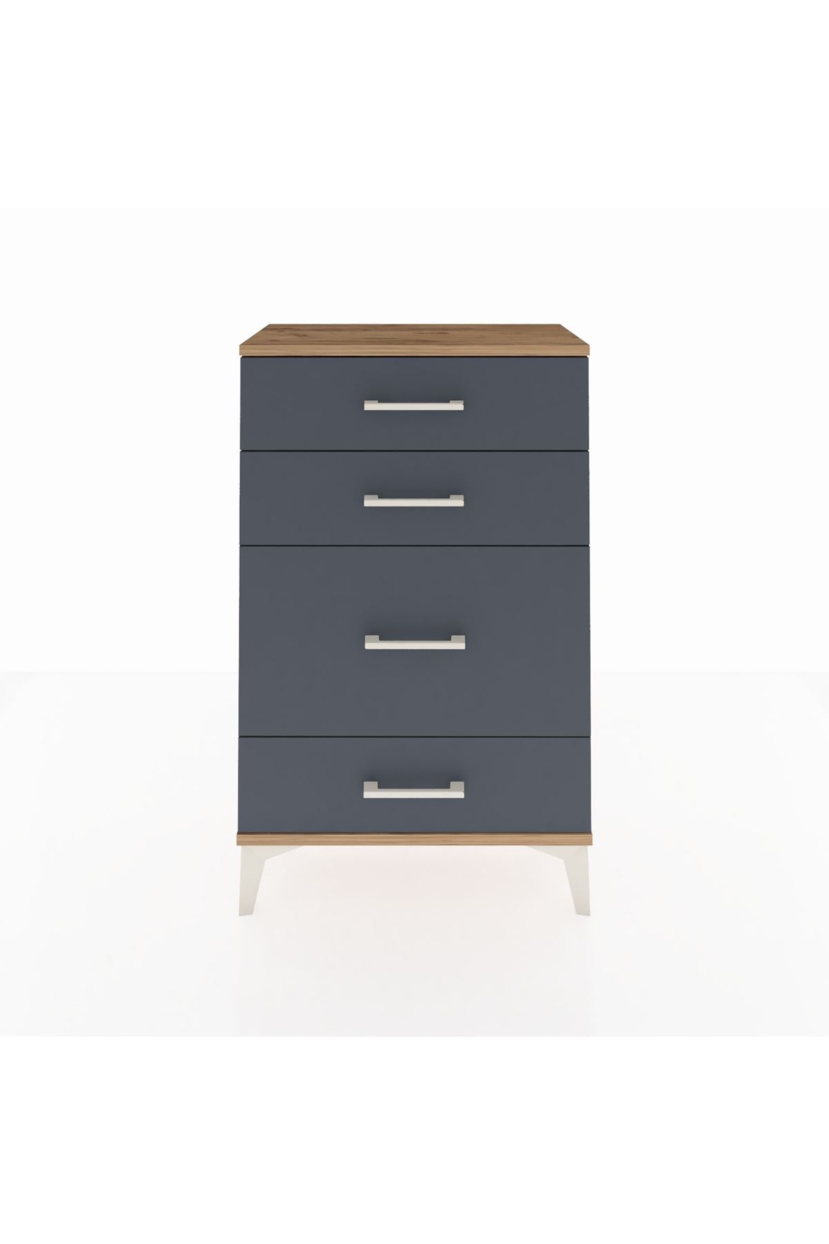 Arges Komodin 4 Çekmeceli 60x30x96 Çam-Antrasit