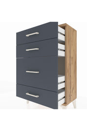 Arges Komodin 4 Çekmeceli 60x30x96 Çam-Antrasit