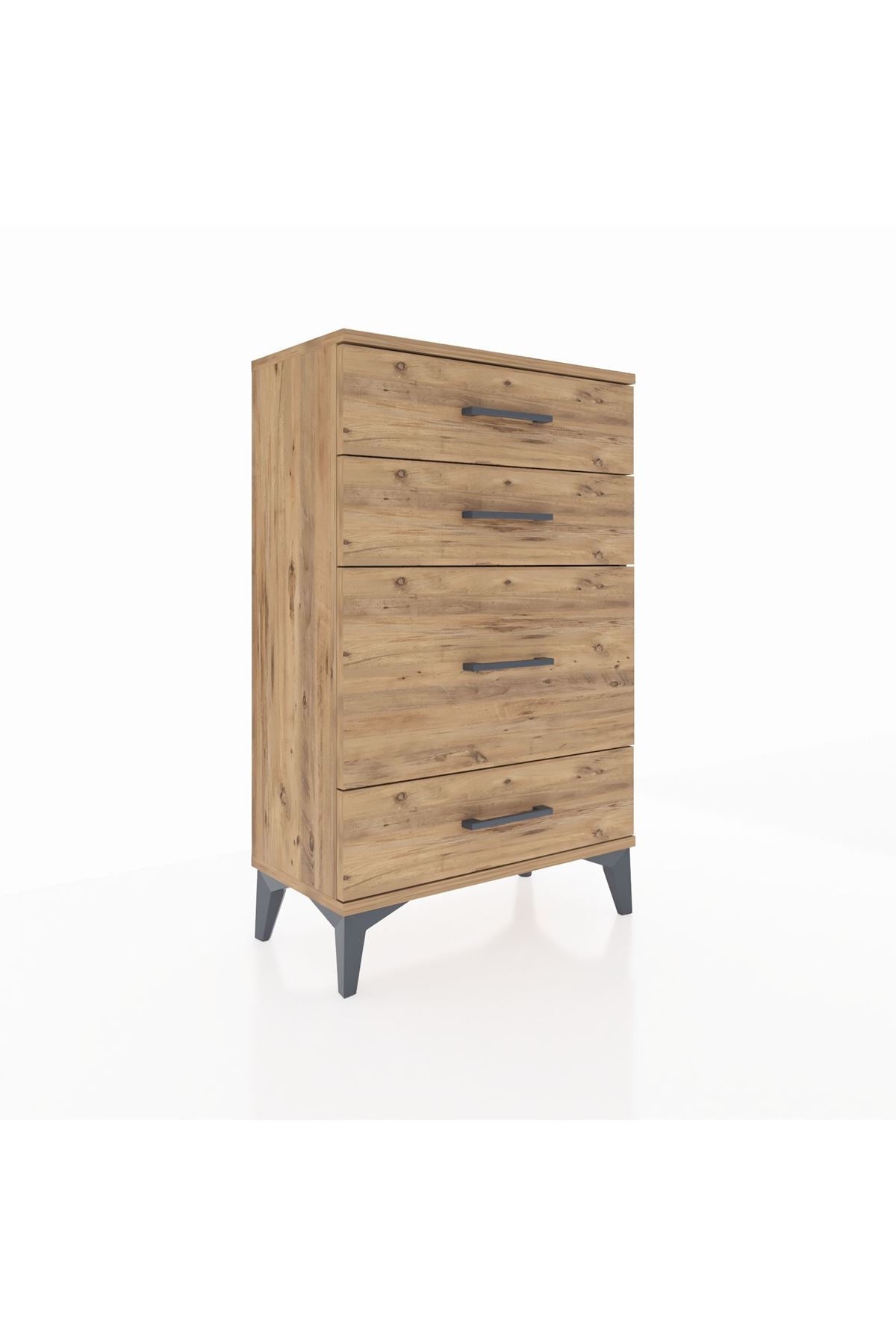 Arges Komodin 4 Çekmeceli 60x30x96 Çam-Çam