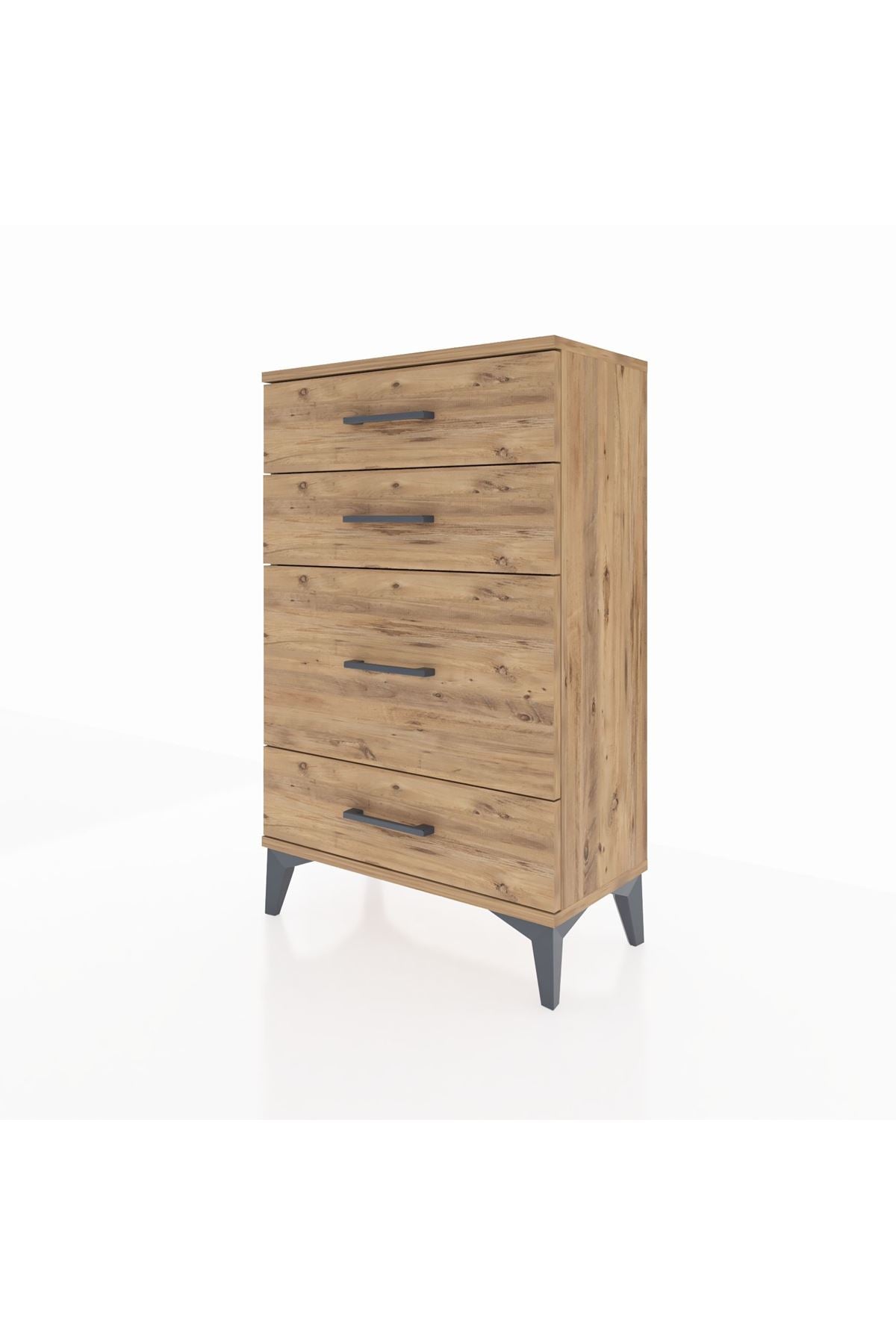 Arges Komodin 4 Çekmeceli 60x30x96 Çam-Çam