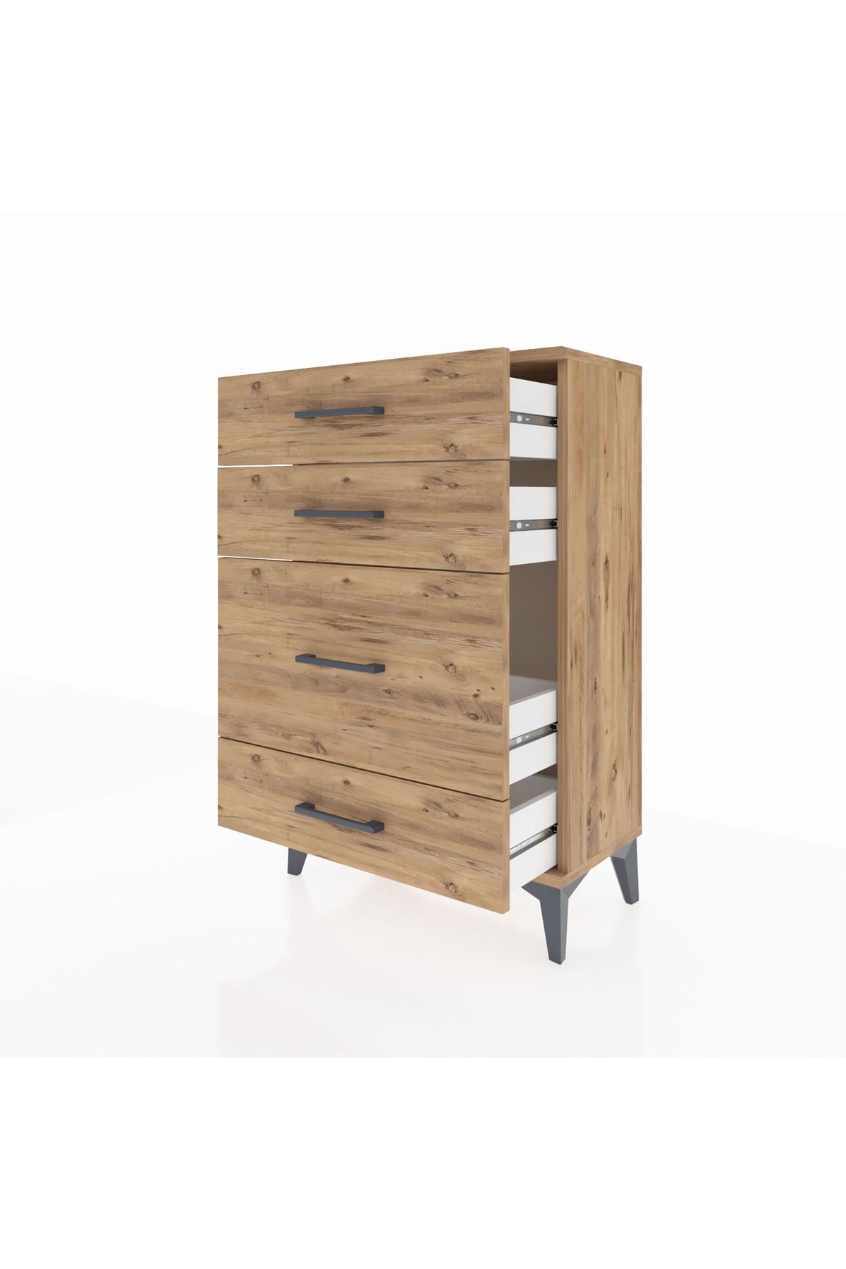 Arges Komodin 4 Çekmeceli 60x30x96 Çam-Çam