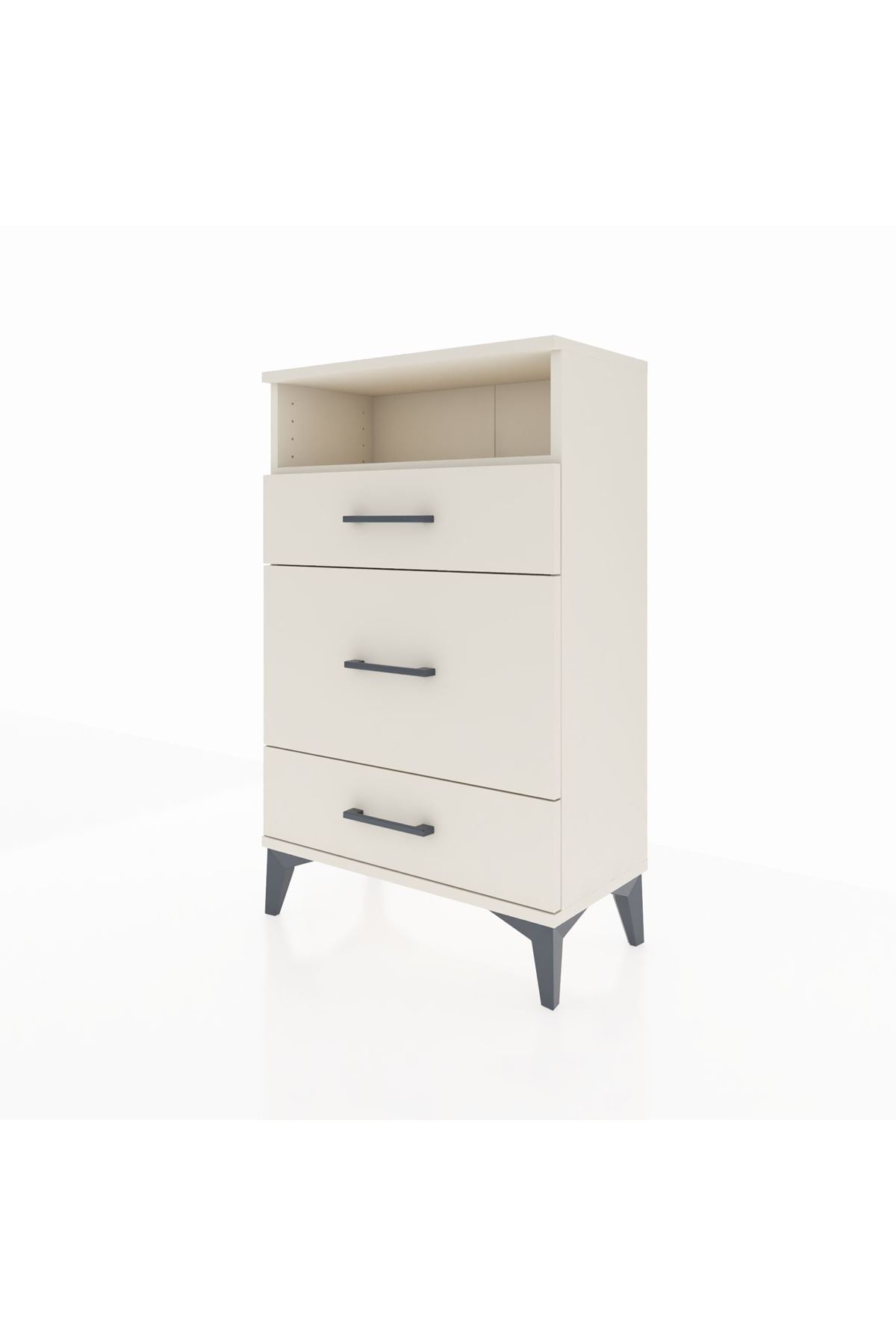 Arges Komodin Tek Raflı 3 Çekmeceli 60x30x96 Aytaşı-Aytaşı