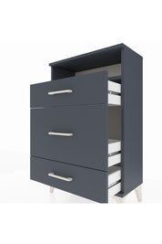 Arges Komodin Tek Raflı 3 Çekmeceli 60x30x96 Antrasit-Antrasit