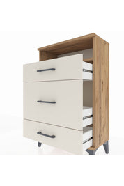 Arges Komodin Tek Raflı 3 Çekmeceli 60x30x96 Çam-Aytaşı