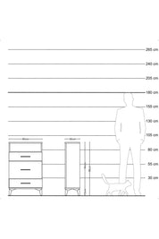 Arges Komodin Tek Raflı 3 Çekmeceli 60x30x96 Çam-Aytaşı
