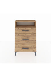 Arges Komodin Tek Raflı 3 Çekmeceli 60x30x96 Çam-Çam