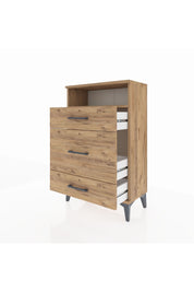 Arges Komodin Tek Raflı 3 Çekmeceli 60x30x96 Çam-Çam