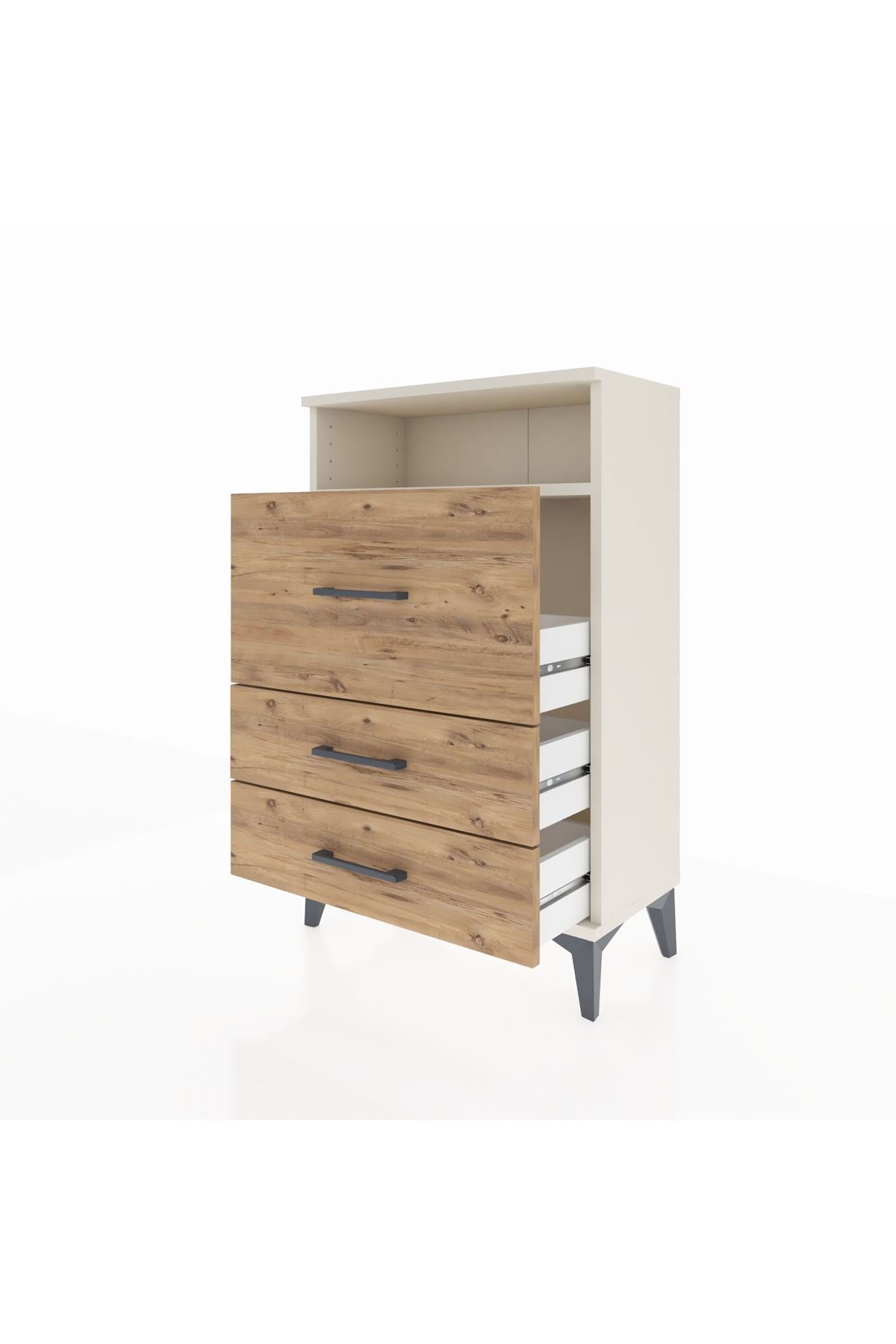 Arges Komodin Tek Raflı 3 Çekmeceli 60x30x96 Aytaşı-Çam