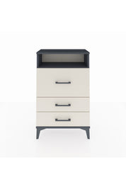 Arges Komodin Tek Raflı 3 Çekmeceli 60x30x96 Antrasit-Aytaşı