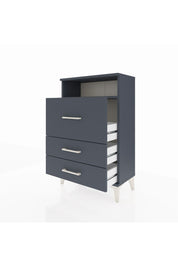 Arges Komodin Tek Raflı 3 Çekmeceli 60x30x96 Antrasit-Antrasit