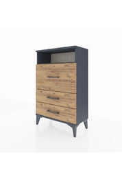 Arges Komodin Tek Raflı 3 Çekmeceli 60x30x96 Antrasit-Çam
