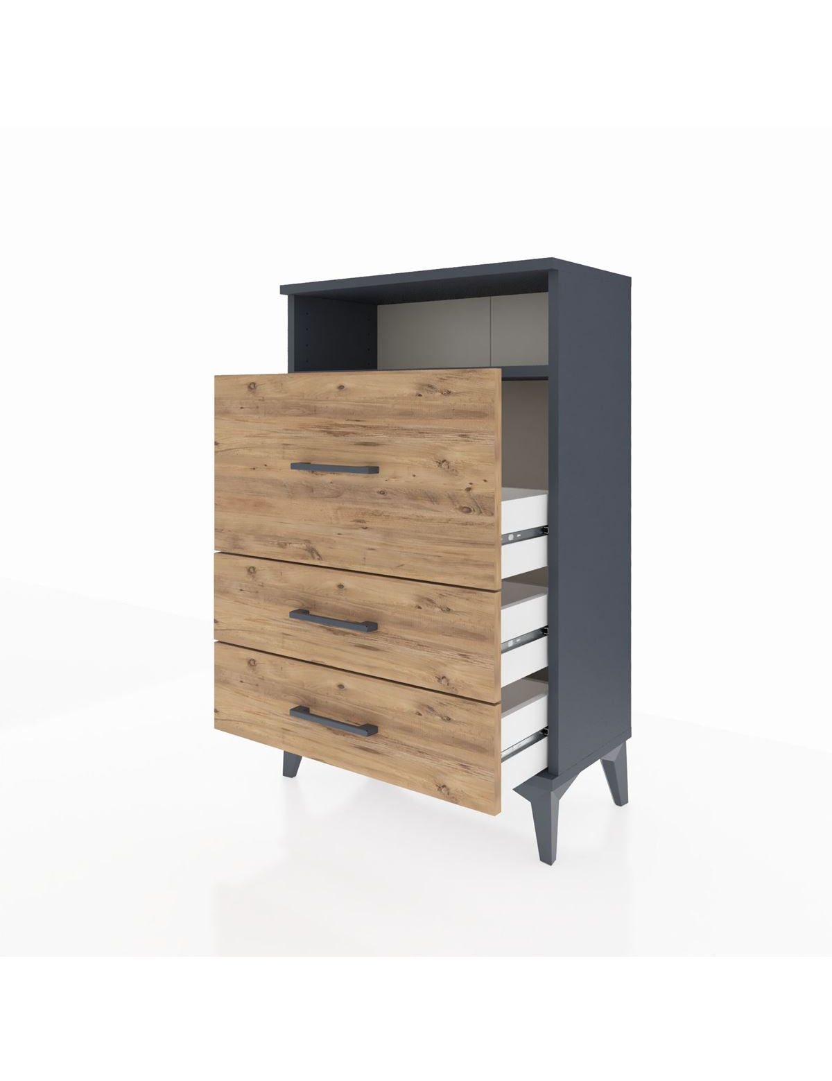 Arges Komodin Tek Raflı 3 Çekmeceli 60x30x96 - S14M019V6A