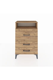 Arges Komodin Tek Raflı 3 Çekmeceli 60x30x96 Çam-Çam