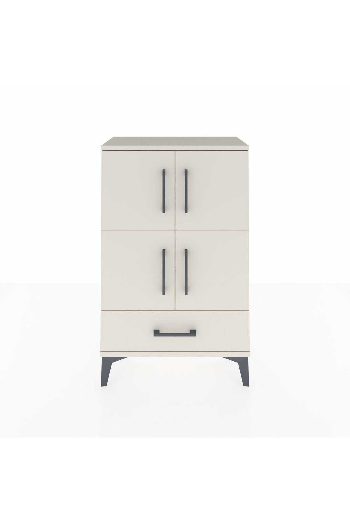 Arges Komodin 4 Raflı Tek Çekmeceli 4 Kapaklı 60x30x96 Aytaşı-Aytaşı