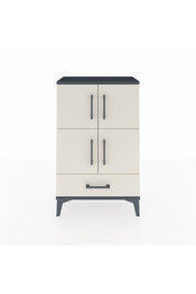 Arges Komodin 4 Raflı Tek Çekmeceli 4 Kapaklı 60x30x96 Antrasit-Aytaşı