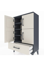 Arges Komodin 4 Raflı Tek Çekmeceli 4 Kapaklı 60x30x96 Antrasit-Aytaşı