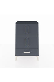 Arges Komodin 4 Raflı Tek Çekmeceli 4 Kapaklı 60x30x96 Antrasit-Antrasit