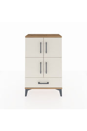 Arges Komodin 4 Raflı Tek Çekmeceli 4 Kapaklı 60x30x96 Çam-Aytaşı