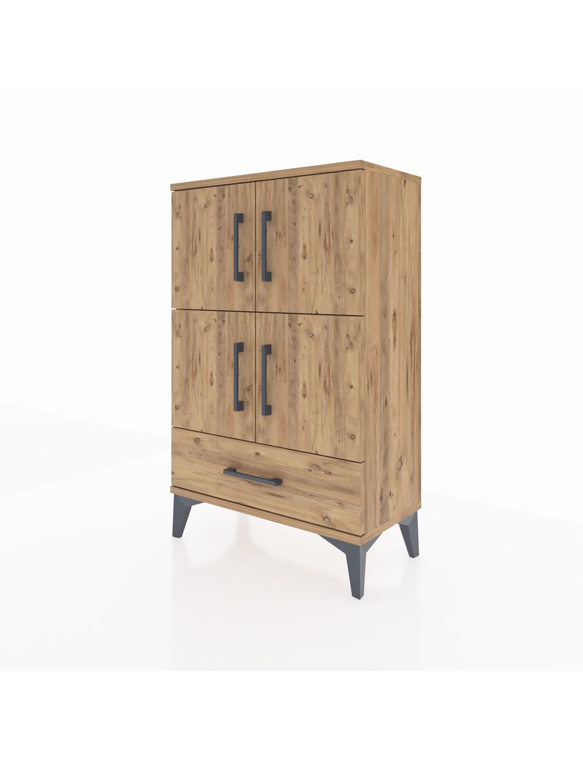 Arges Komodin 4 Raflı Tek Çekmeceli 4 Kapaklı 60x30x96 - S14M020V9A