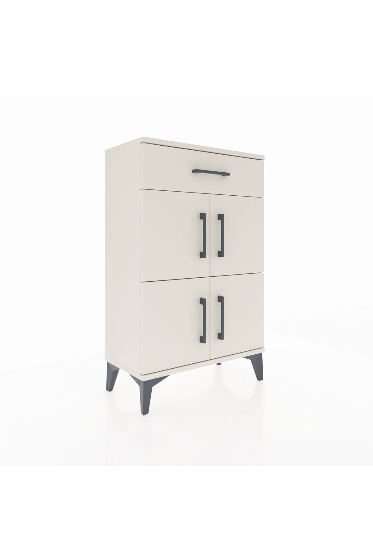 Arges Komodin Tek Raflı Tek Çekmeceli 4 Kapaklı 60x30x96 Aytaşı-Aytaşı