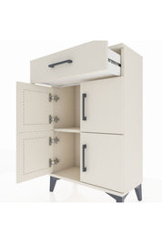 Arges Komodin Tek Raflı Tek Çekmeceli 4 Kapaklı 60x30x96 Aytaşı-Aytaşı