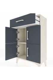 Arges Komodin Tek Raflı Tek Çekmeceli 4 Kapaklı 60x30x96 Aytaşı-Antrasit