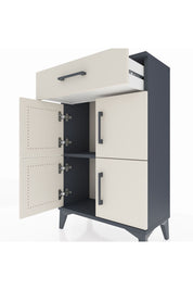 Arges Komodin Tek Raflı Tek Çekmeceli 4 Kapaklı 60x30x96 Antrasit-Aytaşı