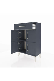 Arges Komodin Tek Raflı Tek Çekmeceli 4 Kapaklı 60x30x96 Antrasit-Antrasit