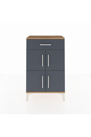 Arges Komodin Tek Raflı Tek Çekmeceli 4 Kapaklı 60x30x96 Çam-Antrasit