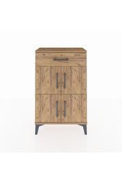 Arges Komodin Tek Raflı Tek Çekmeceli 4 Kapaklı 60x30x96 Çam-Çam