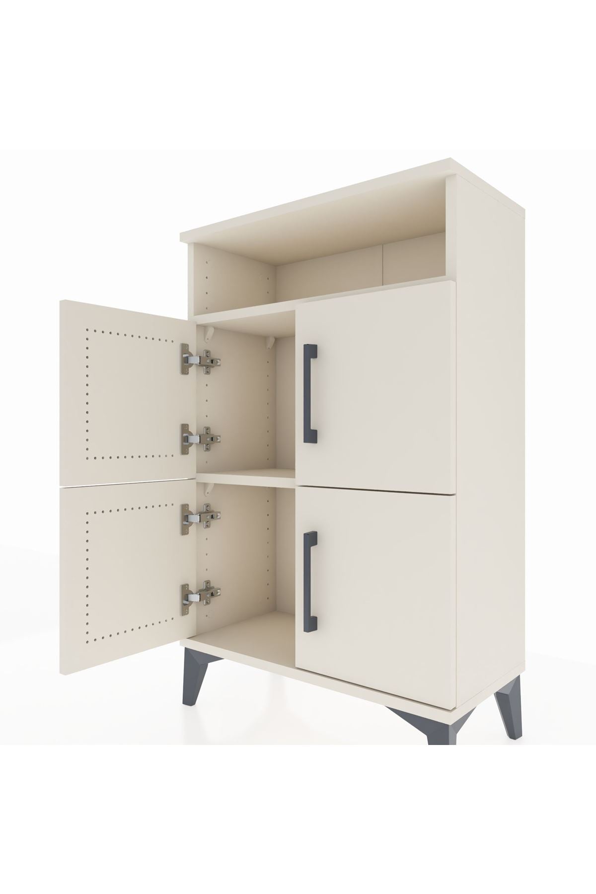 Arges Komodin Tek Raflı 4 Kapaklı 60x30x96 Aytaşı-Aytaşı