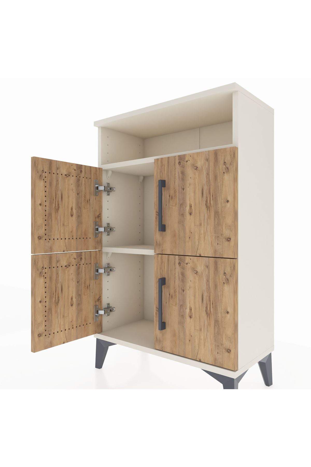 Arges Komodin Tek Raflı 4 Kapaklı 60x30x96 Aytaşı-Çam