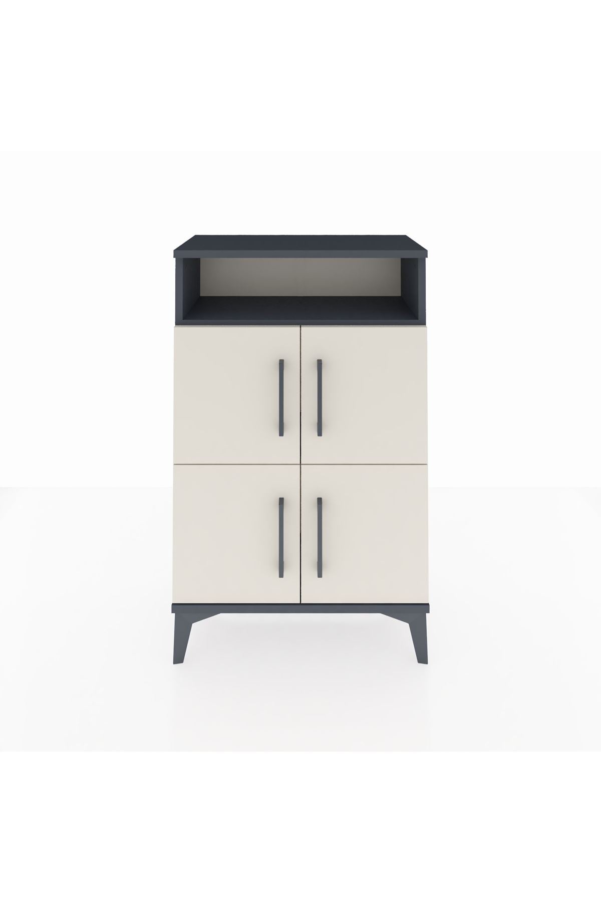 Arges Komodin Tek Raflı 4 Kapaklı 60x30x96 Antrasit-Aytaşı