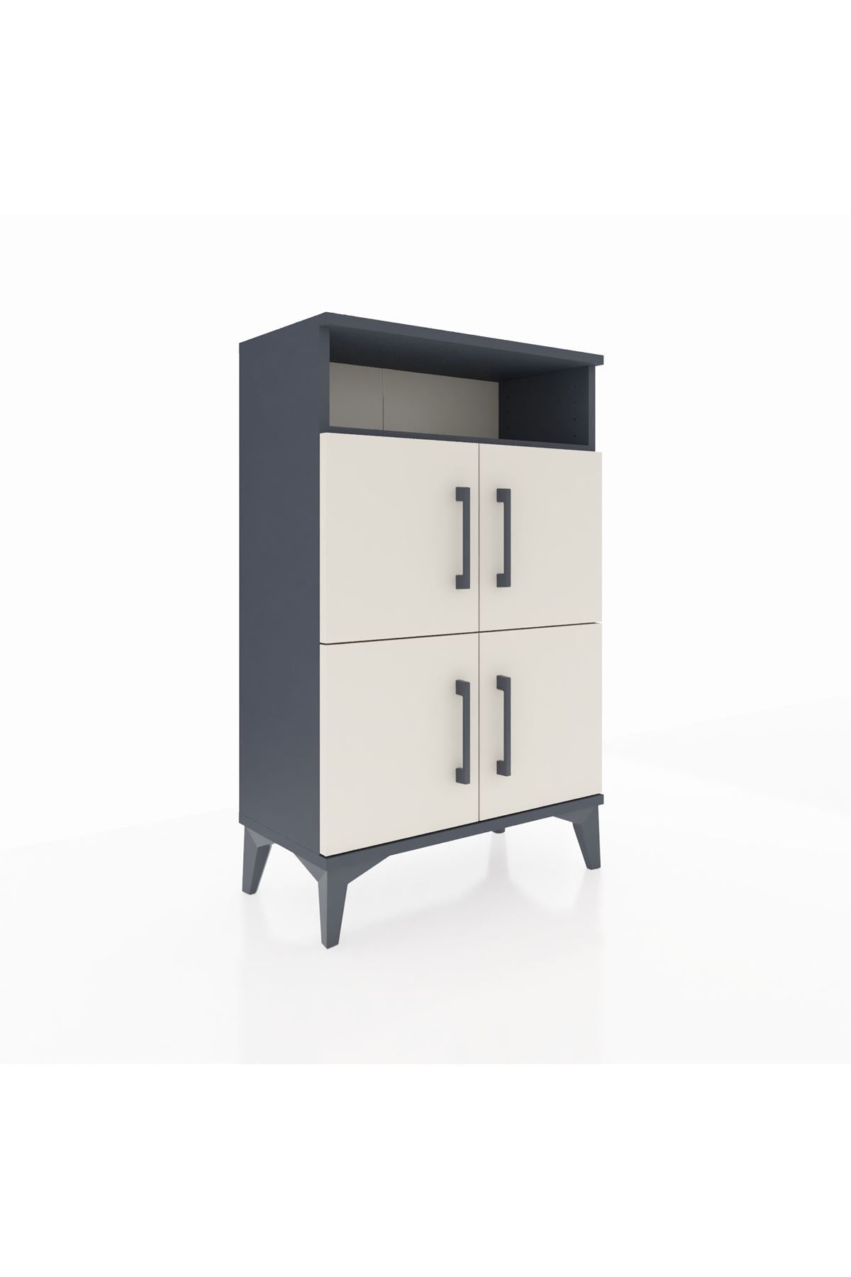 Arges Komodin Tek Raflı 4 Kapaklı 60x30x96 Antrasit-Aytaşı