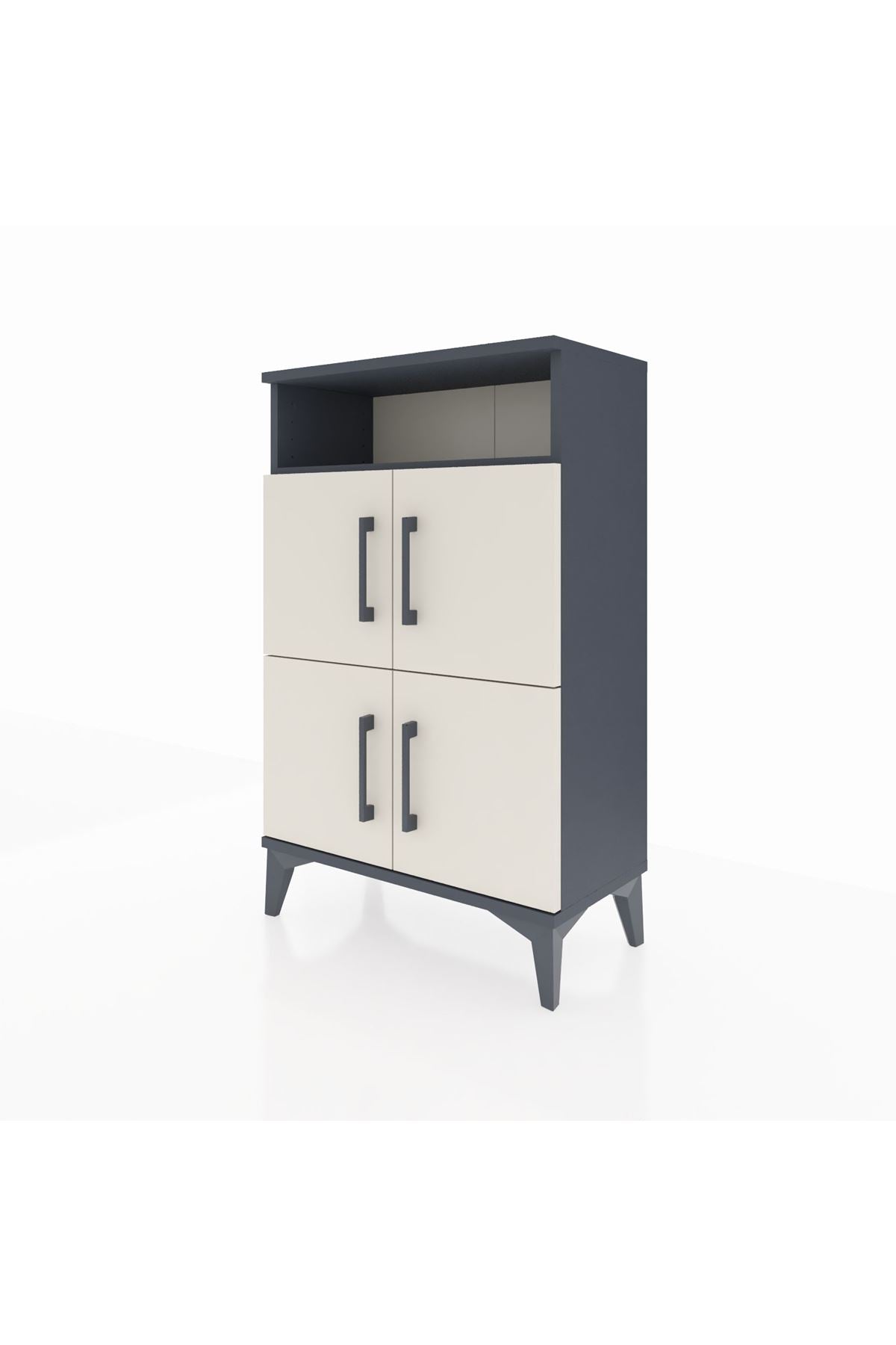 Arges Komodin Tek Raflı 4 Kapaklı 60x30x96 Antrasit-Aytaşı