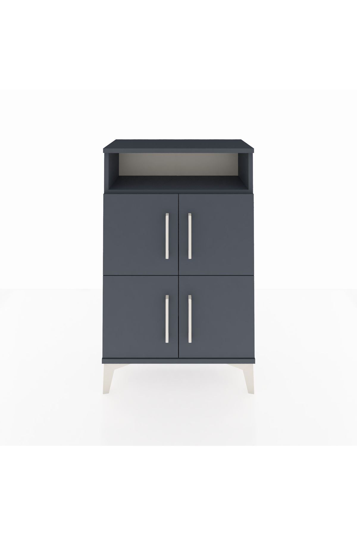 Arges Komodin Tek Raflı 4 Kapaklı 60x30x96 Antrasit-Antrasit