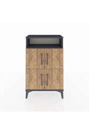 Arges Komodin Tek Raflı 4 Kapaklı 60x30x96 Antrasit-Çam