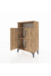 Arges Komodin Tek Raflı 4 Kapaklı 60x30x96 Çam-Çam