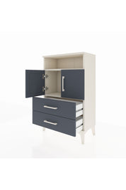 Arges Komodin 2 Raflı 2 Çekmeceli 2 Kapaklı 60x30x96 Aytaşı-Antrasit