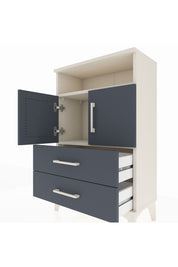 Arges Komodin 2 Raflı 2 Çekmeceli 2 Kapaklı 60x30x96 Aytaşı-Antrasit